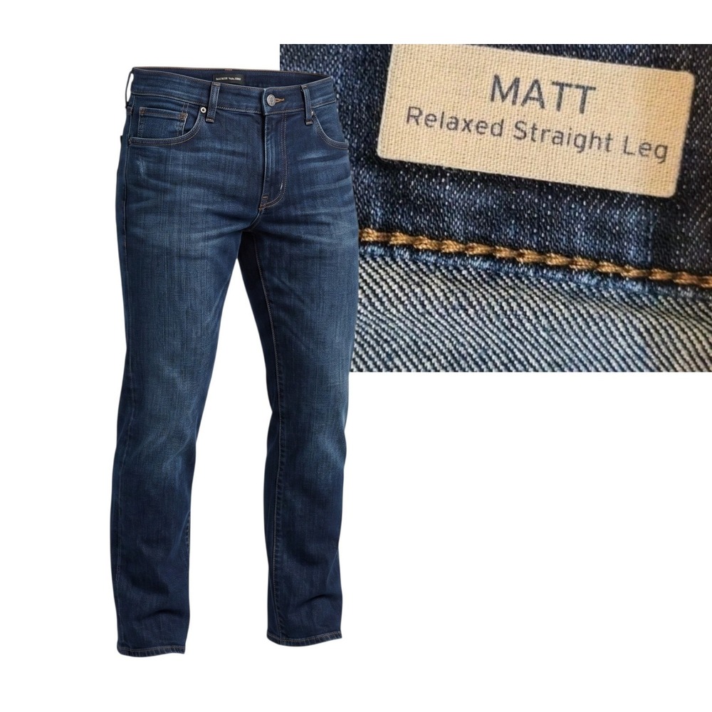 Mavi Jeans Matt Relaxed Straight Leg Mens 36x30 Blue Dark Wash Denim Pants